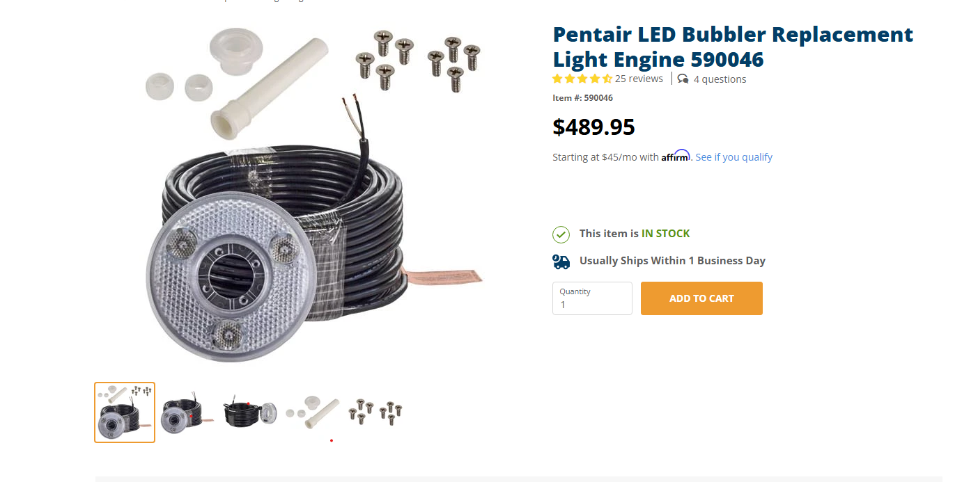 Replacement for LED Bubbler- Pentair 590046 – Pool Lights Direct