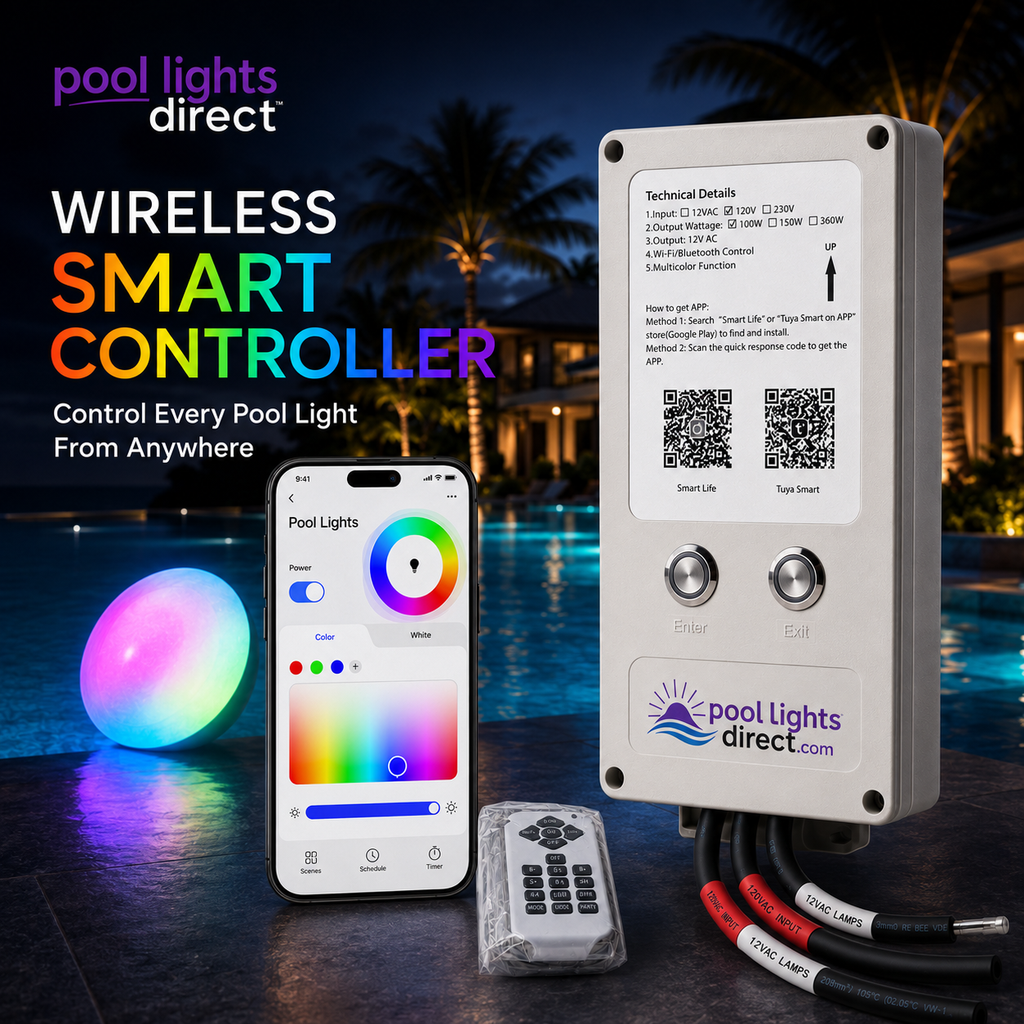 Smart WiFi pool light transformer and controller, product view