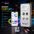 Smart WiFi pool light transformer and controller, detail view