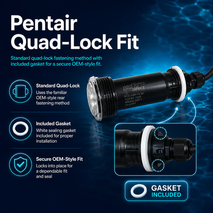 LED Upgraded Pool Light Replacement for Pentair GloBrite 1.5 Inch — lifestyle shot installed in a pool