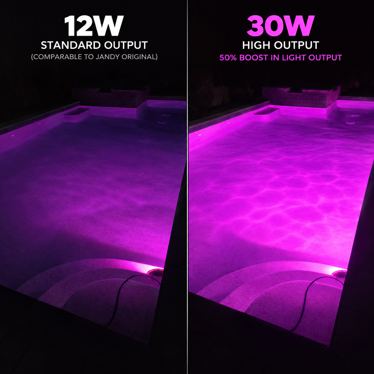 LED Upgraded Pool Light Replacement for Pentair GloBrite 1.5 Inch — side profile view
