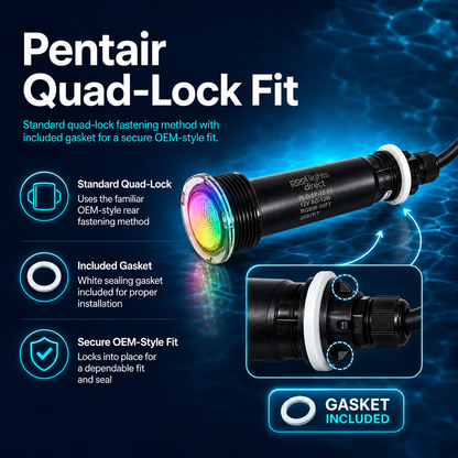 LED Pool Light Replacement for Pentair GloBrite - 1.5 Inch - RGBW